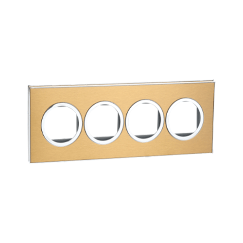 Legrand Arteor 8M Gold Brass Cover Plate With Frame, 5763 90